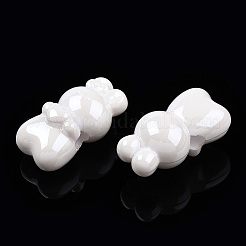 不透明なアクリルビーズ  兎  ホワイト  23x12x11.5mm  穴：3mm&nbsp;MACR-N017-33
