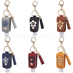 6Pcs 6 Colors ortable Empty Travel Bottle Keychains&nbsp;KEYC-SC0001-57B