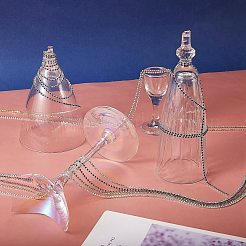 10ヤード10スタイルの真鍮製ラインストーンストラスチェーン  ラインストーンカップチェーン  ミックスカラー  2mm  1ヤード/スタイル&nbsp;CHC-SZ0001-42