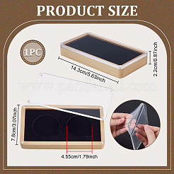 ブナ材、アクリル、ベルベットのマグネット式コイン収納ボックス  長方形  ブラック  143x78x22mm&nbsp;CON-WH0095-195