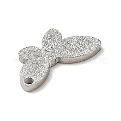 変色しない304ステンレススチールペンダント  テクスチャ  蝶  ステンレス鋼色  7x13x1mm  穴：1mm&nbsp;STAS-J040-16B-P