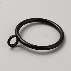 アイレット付き鉄製カーテンリング  カーテンロッドを申し込む  ブラック  56x46x4mm  穴：7x8.5mm&nbsp;IFIN-WH0071-36EB