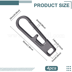 Titanium Alloy Zipper Pull Tabs&nbsp;PALLOY-WH0048-33A