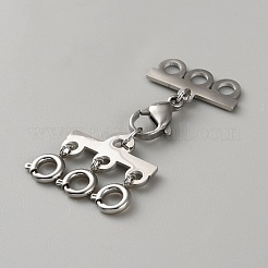 304ステンレススチールチェーンエクステンダー  重ね付け用留め具付き  ステンレス鋼色  39mm&nbsp;STAS-WH20030-01P-02