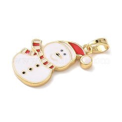 Christmas Brass Enamel Pendants&nbsp;KK-K305-08B-G