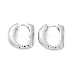Brass D-Shaped Hoop Earrings&nbsp;EJEW-Q016-17P