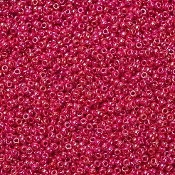MIYUKIラウンドロカイユビーズ  日本製シードビーズ  (rr476) 不透明な赤 ab  11/0  2x1.3mm  穴：0.8mm  約1100PCS /ボトル  10 G /ボトル&nbsp;SEED-JP0008-RR0476