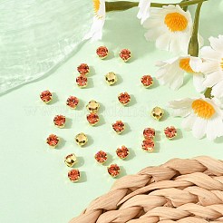 プレシオサ® マキシマ クリスタル 縫い付けカップ  チェコクリスタル  真鍮製爪付き台座付き  719 35 012 チャトン（丸）  ゴールドカラー  90350 パパラチャ  ss12（3~3.2mm）&nbsp;Y-PRC-SS12-90350-G