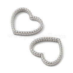 304ステンレススチールリンクリング  ハートリンク  ステンレス鋼色  14x16x2mm&nbsp;STAS-K354-07B-P