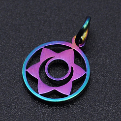 Chakra Theme Ion Plating(IP) 201 Stainless Steel Charms&nbsp;STAS-T054-JN403Q-7