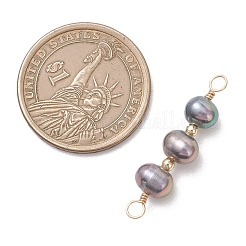 Natural Cultured Freshwater Pearl Potato Beaded Connector Charms&nbsp;PALLOY-JF04929