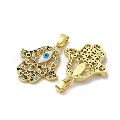 Brass Micro Pave Cubic Zirconia Pendants&nbsp;KK-F903-06G-02