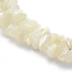 天然ホワイトムーンストーンビーズ連売り  チップ  5~8mm  穴：1mm  約33インチ（84cm）&nbsp;X-G-P332-01