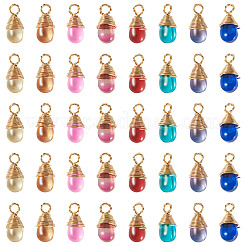 50Pcs Imitation Jade Glass Pendants&nbsp;PALLOY-TAC0219