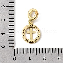 Brass Pave Clear Cubic Zirconia European Dangle Charms&nbsp;KK-A296-12B-G