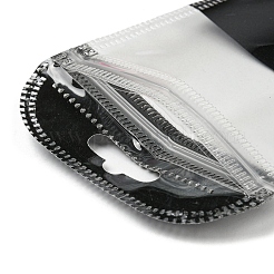 プラスチック包装用再封可能袋  トップセルフシールパウチ  窓付き  長方形  ブラック  11x7x0.24cm&nbsp;OPP-F001-01B