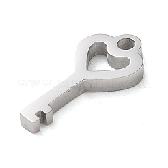 変色しない304ステンレススチールチャーム  レーザー切断  ハートキーチャーム  ステンレス鋼色  13x6x1.5mm  穴：1.4mm&nbsp;STAS-N104-05P