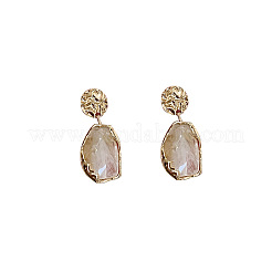 Oval with Flat Round Alloy Resin Dangle Stud Earrings&nbsp;FS-WGEC5E2-01