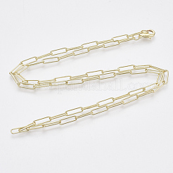 Brass Round Oval Paperclip Chain Necklace Making&nbsp;MAK-S072-04B-LG