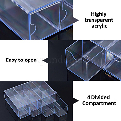 2Pcs 4 Grids Transparent Acrylic Storage Drawer Minifigures Display Case&nbsp;ODIS-WH0079-057