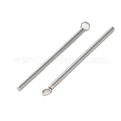304ステンレスペンダント  バーチャーム  変色防止  ステンレス鋼色  32.5x1.5mm  穴：1.8mm&nbsp;STAS-L282-005P-03