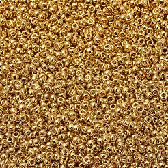 MIYUKIラウンドロカイユビーズ  日本製シードビーズ  11/0  (rr191) 24K金メッキ  2x1.3mm  穴：0.8mm  約5500個/50g&nbsp;SEED-X0054-RR0191