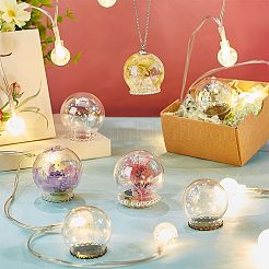 8Pcs 4 Style Round Iridescent Glass Dome Cover&nbsp;FIND-NB0004-55