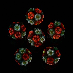 Luminous Polymer Clay Rhinestone Flower Beads&nbsp;RESI-C048-01D