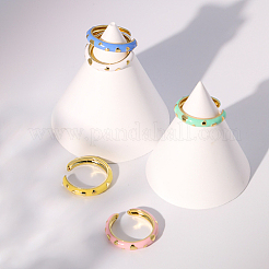 5 個 5 色の真鍮エナメルオープンカフリングセット  重ね付けできる指輪  ミックスカラー  内径：16~18mm  1pc /カラー&nbsp;LD3023-1