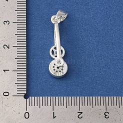 Rack Plating Brass Micro Pave Cubic Zirconia Ice Pick Pinch Bails&nbsp;KK-F873-19S