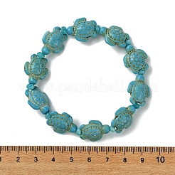Synthetic Turquoise Beaded Stretch Bracelets for Women&nbsp;BJEW-JB13597-03