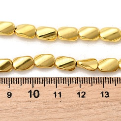 電気メッキガラスビーズセット  ツイスト  黄金メッキ  9x6x4mm  穴：1mm  約45~46個/連  15.75''（40センチメートル）&nbsp;LS-EGLA-F166-05A-G
