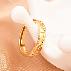女性のための真鍮の指輪  長持ちメッキ  ラックめっき  18KGP本金メッキ  4mm  内径：18mm&nbsp;RJEW-Z113-05G