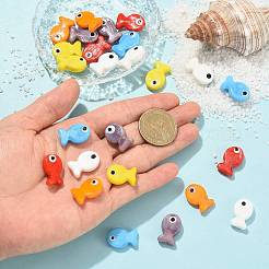 6個6色手作りランプワークビーズ  魚  ミックスカラー  20~21x13~14x4.5~6mm  穴：1.2~1.8mm  1pc /カラー&nbsp;LAMP-FS0001-82