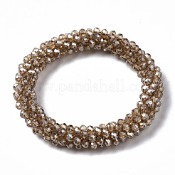 Faceted Transparent Glass Beads Stretch Bracelets&nbsp;BJEW-S144-002B-03