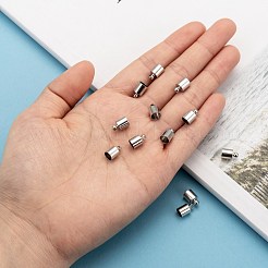 真鍮製コードエンドパーツ  ニッケルフリー  プラチナ  9.5x6mm  穴：1.1mm  5.5mm内径&nbsp;EC041-NF