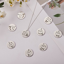 18Pcs 9 Style Stainless Steel Pendant&nbsp;STAS-SZ0002-11