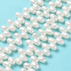 天然養殖淡水パールビーズ連売り  グレード5 A  ライス  古いレース  8~9x6~7mm  穴：0.1mm  約83~84個/連  16.26インチ（41.3cm）&nbsp;PEAR-J007-65