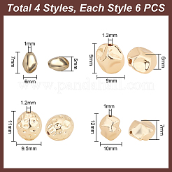 24Pcs 4 Style Brass Beads&nbsp;KK-PH0006-16