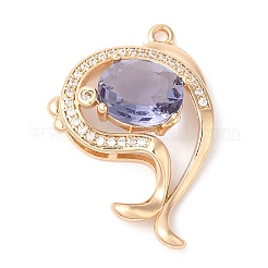 Brass with K9 Glass & Rhinestone Pendants&nbsp;KK-Q770-05G