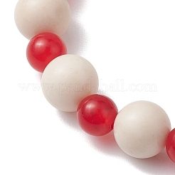 Natural Fossil & Dyed Malaysia Jade Round Beaded Stretch Bracelets for Women&nbsp;BJEW-JB10824
