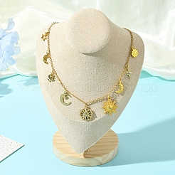 Star Moon Sun 304 Stainless Steel Cable Chain Necklaces&nbsp;NJEW-FS00008