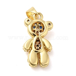 Rack Plating Brass with Cubic Zirconia Pendants&nbsp;KK-Q784-12G
