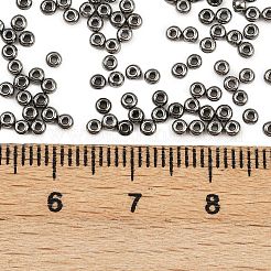 Dark Gray 11/0 Grade A Electroplated Glass Seed Beads&nbsp;X-SEED-Q008-F576