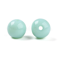 不透明なソリッドカラーのガラスビーズ  ラウンド  アクアマリン  8~8.5mm  穴：1.2~1.6mm&nbsp;X1-GLAA-N007-8mm-A12