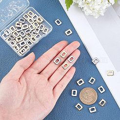 60個 2色 304ステンレススチール リンキングリング  長方形  ミックスカラー  9.5x7.5x2mm  内径：3.5x5.5mm  30個/カラー&nbsp;STAS-UN0022-14