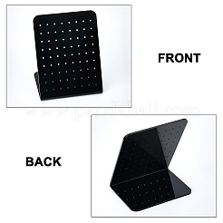 アクリルピアスディスプレイ  L字型のイヤリングディスプレイスタンド  ブラック  8x4.7x11.6cm  穴：1.6mm&nbsp;EDIS-WH0013-02B