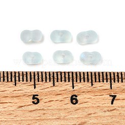 ガラスのフロストシードビーズ  ピーナッツ  ABカラーメッキ  ライトブルー  6x3.5x3mm  穴：1mm  約100個/袋&nbsp;LS-SEED-NH0002-01D
