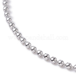 変色しない1mm 304ステンレススチールボールチェーンアンクレット男性用女性用  ステンレス鋼色  9.84インチ（25cm）&nbsp;AJEW-AN00455
