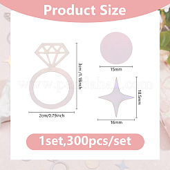 レーザー紙吹雪  パーティーの装飾用  ダイヤモンドと星  カラフル  15~30x15~20x0.3mm  300個/セット&nbsp;DIY-WH0888-482
